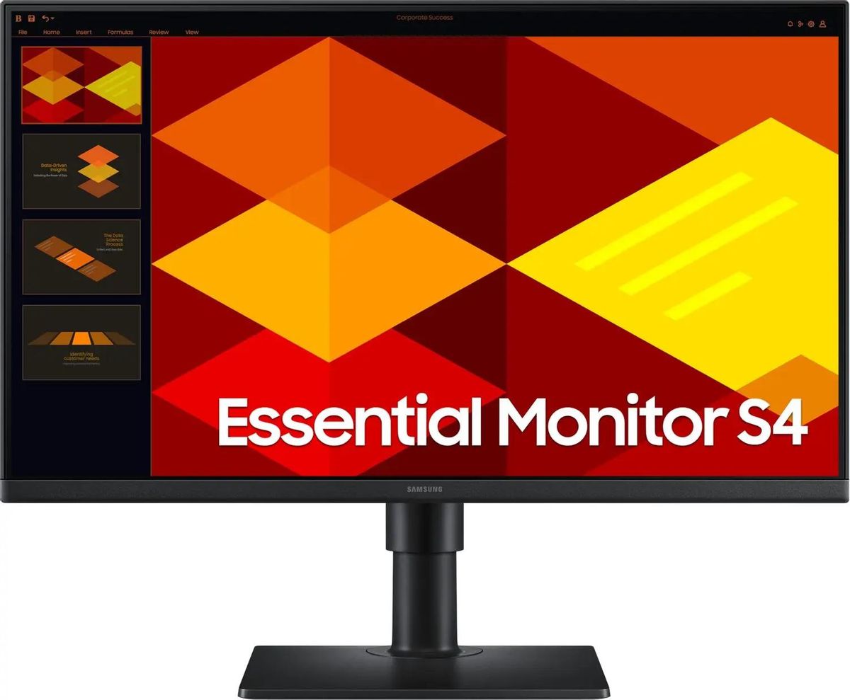 24" Монитор Samsung Essential S4 S24D400GAIXCI,  1920x1080,  IPS,  100Гц,  2хHDMI,  1хDP,  черный [ls24d400gaixci]